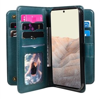 Voor de Google Pixel 6 Pro KT Multi-functionele Serie-1, met meerdere kaartsleuven, PU lederen opvouwbare standaard, magnetisch portemonnee telefoonhoesje.
