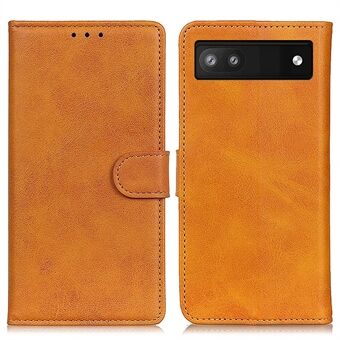 Textuur PU-leren telefoonhoesje met standaard portemonnee functie voor de Google Pixel 6a.