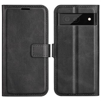 Magnetische Clasp Folio Flip PU Leder + TPU Telefoonhoesje Opvouwbare Stand Schokbestendige Beschermhoes voor Google Pixel 6a