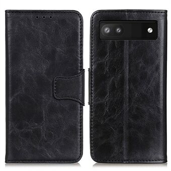 Crazy Horse Textuur Split Lederen + TPU Telefoonhoes Portemonnee Stand Case voor Google Pixel 6a