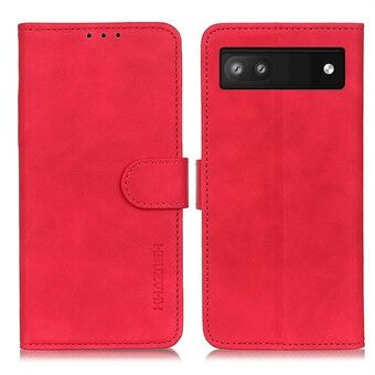 KHAZNEH Magnetische Sluiting Retro Textuur Leren Hoesje met Standfunctie Portemonnee Flip Leder + TPU Binnenste Schelp Telefoonhoes voor Google Pixel 6a