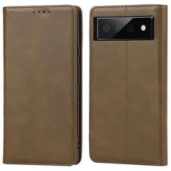 Voor de Google Pixel 6 Wallet Stand Functie Drop-proof Auto-opgenomen TPU+PU Leren Telefoonhoes