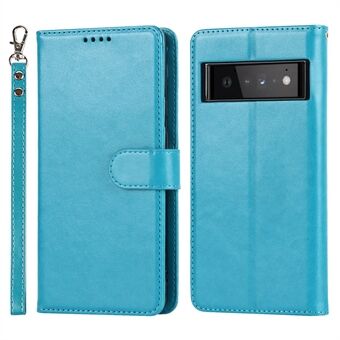 R61 Textuur Felled Naad PU Leren Hoesje Portemonnee Telefoonhoesje Schelp met Opvouwbare Stand voor Google Pixel 6 Pro