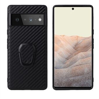 Verstelbaar standaardontwerp Ingebouwd metalen plaatje PU lederen gecoate TPU+PC hybride hoesje voor Google Pixel 6 Pro