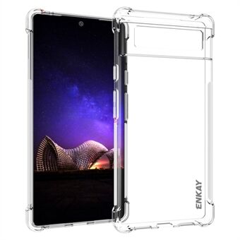 ENKAY HAT PRINCE Anti-slip Side Edge Crystal Clear Shell Versterkte hoeken TPU hoesje voor Google Pixel 6