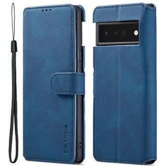 DG.MING Standaard portemonnee ontwerp in retro stijl met PU-leer en TPU hoesje voor Google Pixel 6 Pro.