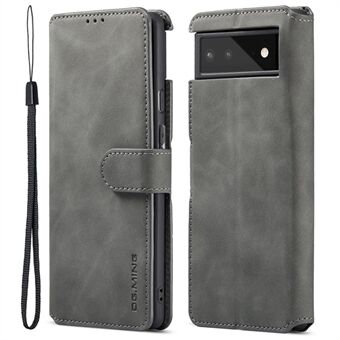 DG.MING Volledige bescherming Retro Style PU lederen hoesje Innerlijke TPU telefoonhoesje met standaard portemonnee voor Google Pixel 6.