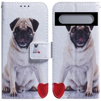 Voor Google Pixel 7 Pro patroonafdrukken opvouwbare standaard PU lederen folio hoesje portemonneeontwerp schokbestendige beschermende flipcover.