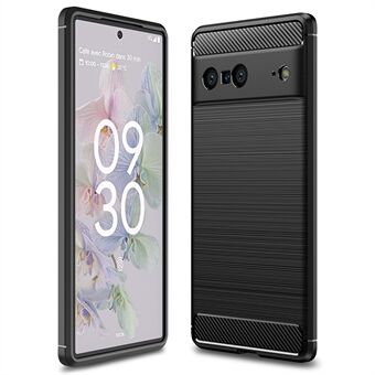 Voor de Google Pixel 7 5G Lichtgewicht Anti-val Carbon Fiber Textuur Geborsteld Oppervlak Zacht TPU Telefoonhoesje Bedekking