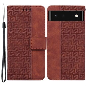 Voor de Google Pixel 6 is er een opvouwbare behuizing van PU-leer met een geometrisch patroon, voorzien van een magnetische portemonnee-ontwerp en een standaard. De binnenkant van de behuizing is gemaakt van TPU voor extra bescherming en heeft een flip-co
