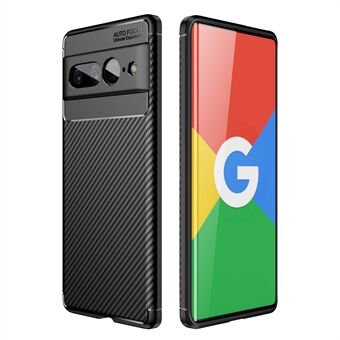 Voor Google Pixel 7 Pro Carbon Fiber Textuur Anti-kras Hoesje Flexibele TPU Beschermende Telefoonhoes