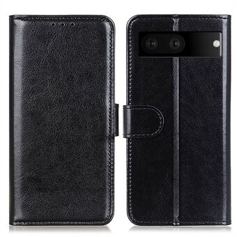 Voor Google Pixel 7 Crazy Horse-textuur PU-lederen magnetische flipcover met standaardfunctie, beschermende telefoon portemonnee hoesje.