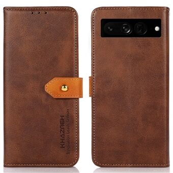 KHAZNEH Voor Google Pixel 7 Pro Magnetische Gouden Gesp PU Leren Stand Hoes Portemonnee Cover voor Mobiele Telefoon