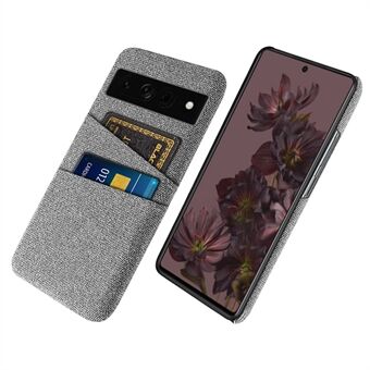 Doektextuur PC-hoesje voor Google Pixel 7 Pro, Beschermhoesje met dubbele kaartsleuven voor mobiele telefoon.