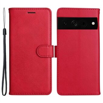 KT Lederen Serie-2 voor Google Pixel 7 Pro PU Lederen Hoesje Magnetisch Portemonnee Ontwerp Folio Stand Zachte TPU Beschermende Flip Telefoonhoes met Strap
