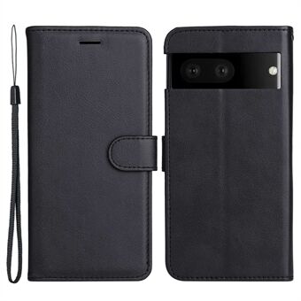 KT Leather Series-2 voor Google Pixel 7 Telefoon Flip Cover PU Leren Stofdichte Portemonnee Ontwerp Stand Zachte Binnenste TPU Beschermende Flip Telefoonhoes met Draagriem.
