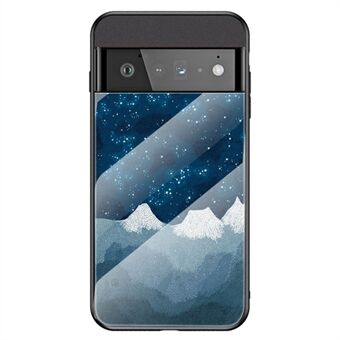 Voor Google Pixel 7 Sterrenhemel Patroon Gehard Glas Achterkant + Harde PC + TPU Beschermhoes