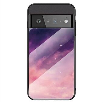 Voor Google Pixel 7 Sterrenhemel Patroon Gehard Glas Achterkant+Hard PC+TPU Beschermhoes.