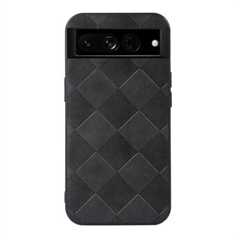 Grid Textuur PU Leren Gecoate Hybride Telefoonhoesje voor Google Pixel 7 Pro, Slank en Lichtgewicht Dichtpassende Telefoonachterkant Accessoire