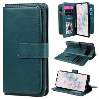 KT Multi-functionele Serie-1 voor Google Pixel 7 PU Lederen Hoesje met 10 Kaartsleuven, Flip Cover, Magnetische Sluiting, Standfunctie en Portemonnee voor Telefoon