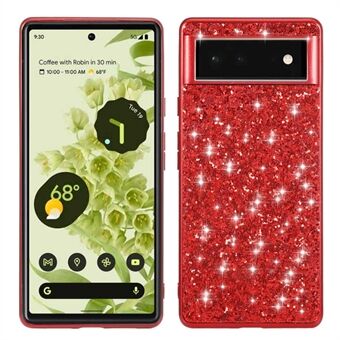 Voor Google Pixel 7 Pro Glanzende Glitter Pailletten Elektroplating Telefoonhoesje TPU Bumper + PC Achterkant Cover