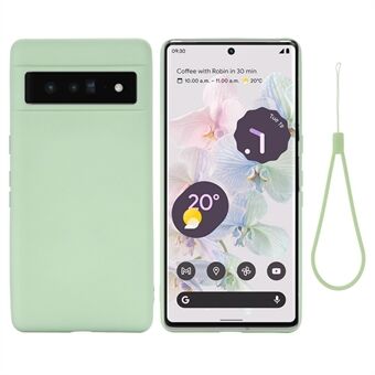 Voor de Google Pixel 7 Pro Liquid Silicone Case Zachte Microfiber Voering Schokbestendige Valbescherming Cover met Strap