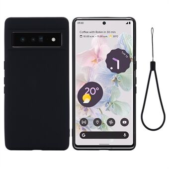 Voor de Google Pixel 7 Liquid Silicone Case met zachte microfiber voering, krasbestendig en nauwkeurige uitsparingen, inclusief bandje.