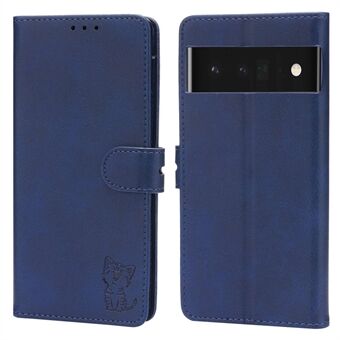 Druk af Happy Cat PU lederen hoesje voor Google Pixel 7 Pro Anti-val Portemonnee Stand Telefoonhoes Beschermende telefoonhoes