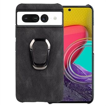 Voor Google Pixel 7 Pro Anti-vingerafdrukhoesje met standaard, anti-kras beschermhoesje van PU-leer met coating voor smartphone.