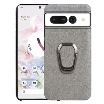 Voor de Google Pixel 7 Pro Honeycomb-textuur schokbestendige PU-lederen coating binnenin de PC anti-val telefoonhoes met standaard.