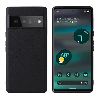 Voor de Google Pixel 6a valbestendige telefoonhoes met getextureerde PU-lederen coating, TPU+PC achterkant met anti-krasbescherming.