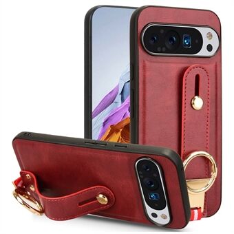 Voor de Google Pixel 9 Pro XL-hoes met polsband en kickstand, gemaakt van leer, PC en TPU, inclusief flesopener.