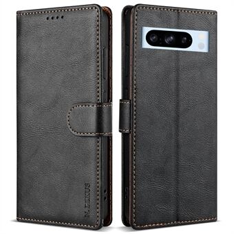 N.BEKUS CSJ-001 Voor Google Pixel 8 Pro Hoesje Met Effen Kleur Lederen Portemonnee Telefoonhoes