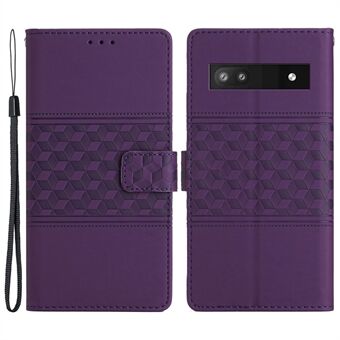 Voor de groothandel van Google Pixel 8a telefoonhoesjes, geprinte ruitvormige portemonnee telefoonstandaard hoesje.