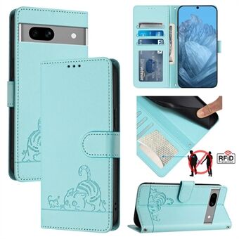 YB Imprinting-serie 9 voor Google Pixel 7a hoesje RFID-blokkerende leren telefoonhoes met portemonnee.