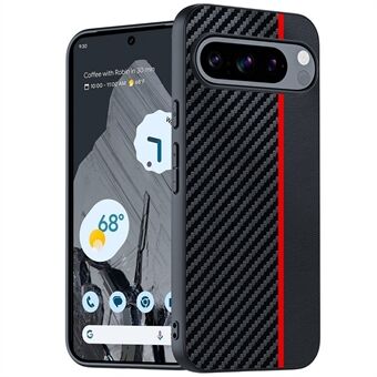 Voor Google Pixel 9 Pro Case Koolstofvezeltextuur Dunne PU-lederen achterkant