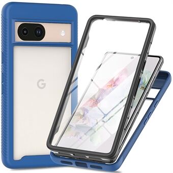Voor Google Pixel 8a hoesje PC+TPU Transparante telefoonhoes met PET schermbeschermingsfilm voor volledige bescherming.