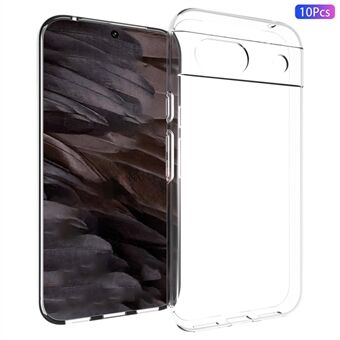 10 stuks / pak voor Google Pixel 8a mobiele telefoonhoesje, valbestendige binnenkant zonder watermerk, transparante TPU-cover.