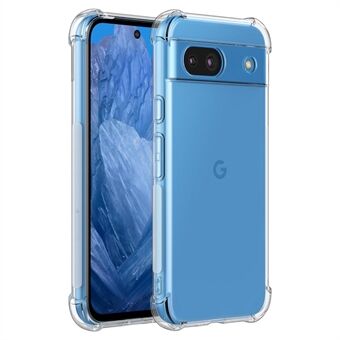 Voor Google Pixel 8a transparante case met vier hoeken luchtzak beschermende TPU telefoonhoesje.