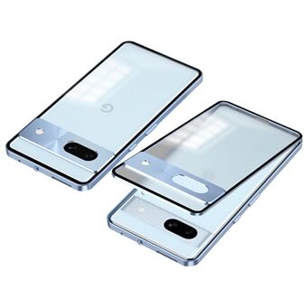 Voor Google Pixel 8a Hoesje Pop-Up Klikvergrendeling Anti-val Aluminiumlegering+PC Matte Telefoonhoesje