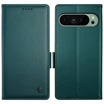 DF-010 voor Google Pixel 9 / 9 Pro-hoesje met zijmagnetische sluitingen en leren standaard telefoonhoesje.