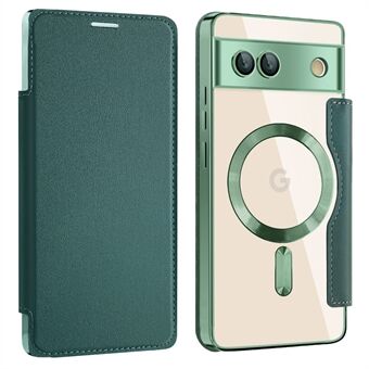 Voor Google Pixel 7a Magnetische Hoes Compatibel met MagSafe Kaarthouder Leren Telefoonhoes