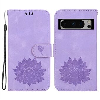 Voor Google Pixel 8 Pro Case Lotus Patroon PU Leren Telefoonhoesje met Portemonnee en Standaard