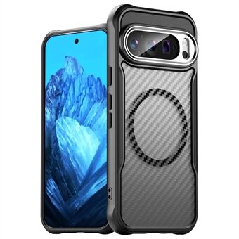 Voor Google Pixel 9 / 9 Pro Magnetische Hoes TPU+PC Doorschijnende Achterkant Telefoonhouder.