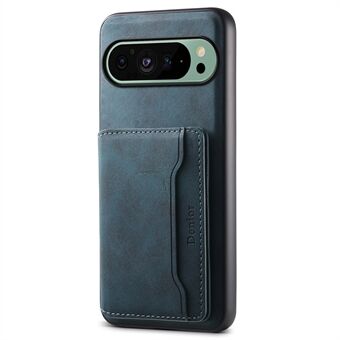 DENIOR D13 Voor Google Pixel 9 Hoesje Leer+PC+TPU Telefoonhoesje Afneembare Kaartzakje Standaard