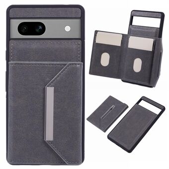 Voor Google Pixel 7a hoesje met kaartvak, standaard en TPU+PU telefoonhoesje.
