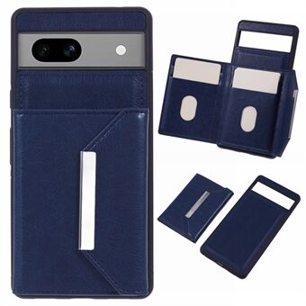 Voor Google Pixel 7a Case Card Bag Kickstand TPU+PU Telefoonhoesje