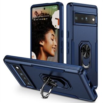 Voor Google Pixel 7 Pro Dunne Hoesje van PC + TPU Krasbestendige Hoesje Antival Telefoonhoesje met Standaard