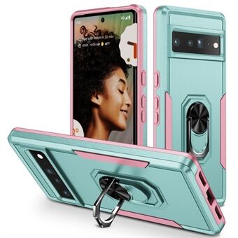 Voor Google Pixel 7 Pro Dunne Hoes PC + TPU Krasbestendige Cover Anti-Val Telefoonhoes met Kickstand