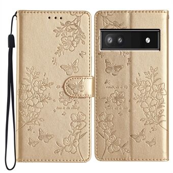 Voor Google Pixel 8a Wallet Telefoonhoesje Vlinder Bloemenprint Standaard Leren Bescherming